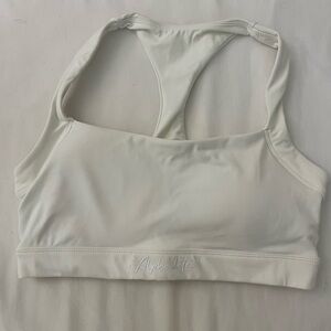 Alphalete White Racerback Sports Bra